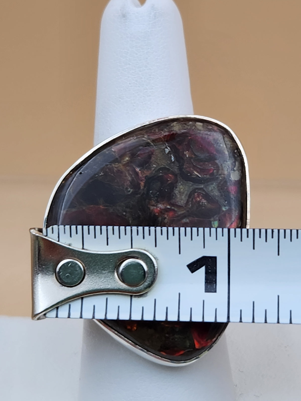 Fire Agate Sterling Silver Ring Size 9
