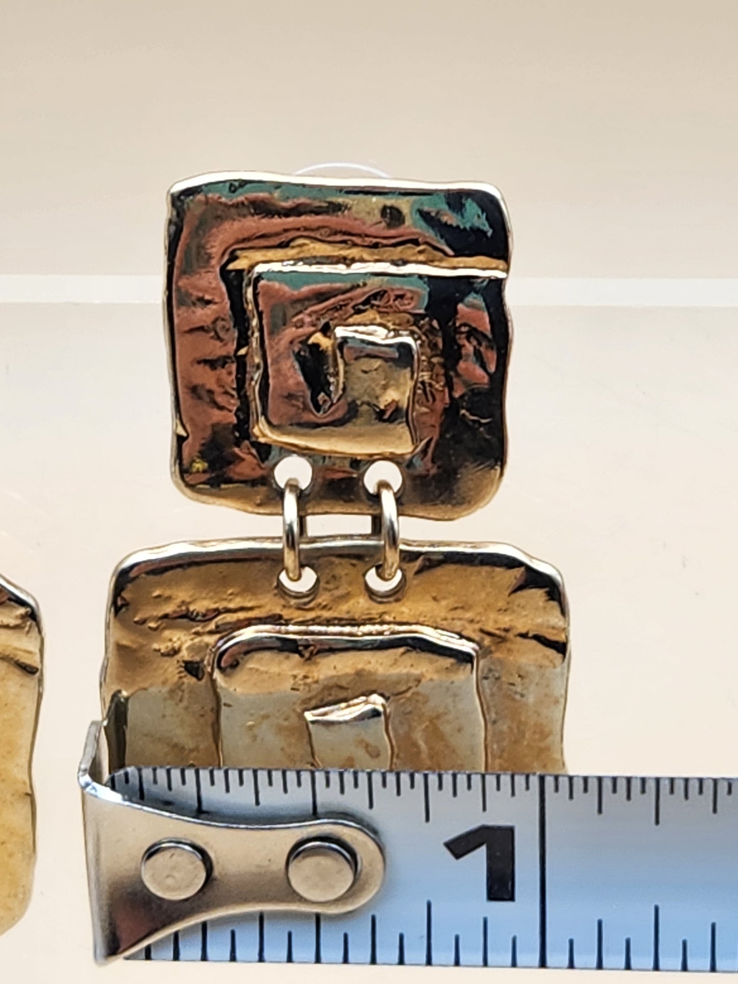 PARKLANE Gold Tone Square Dangle Earrings