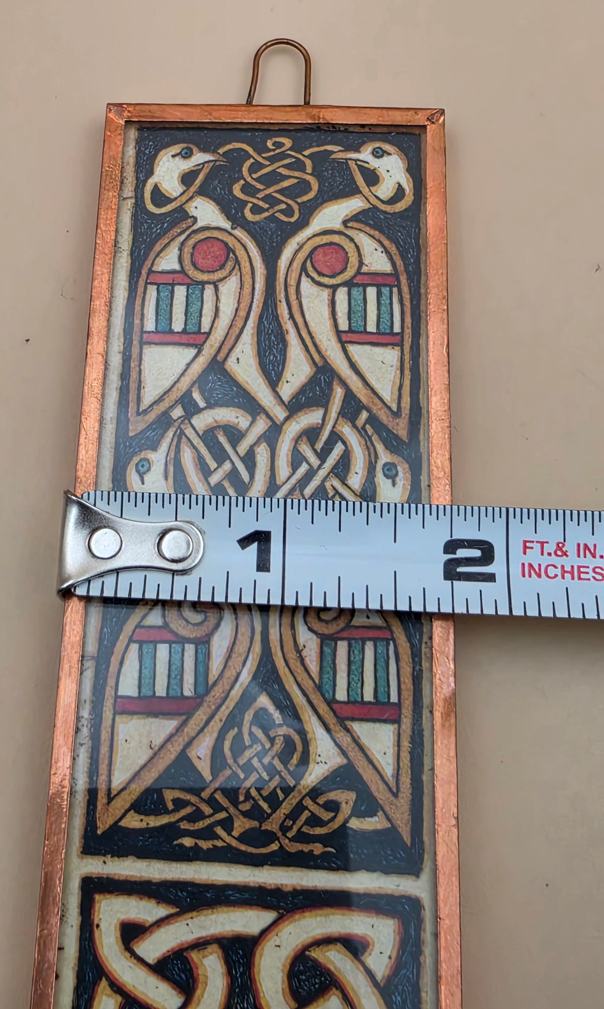 Copper Wrapped Frame Hanging Glass Sun Catcher