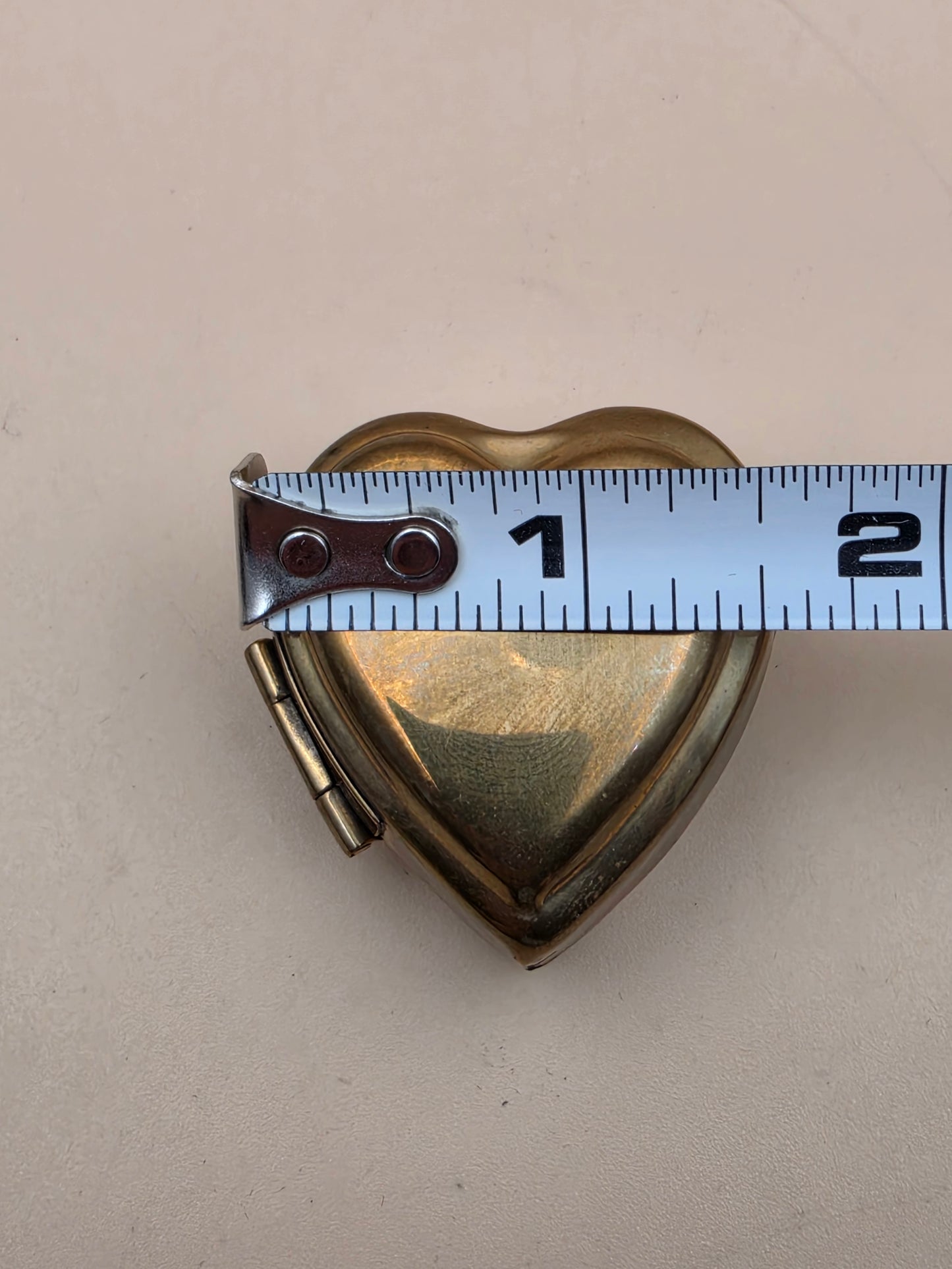 Brass Heart/Vintage 1950's Hinged Jewelry/Trinket Box