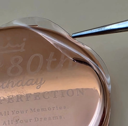 Rose Gold Tone 1x and 2x Magnification Pocket Mirror Compact /Happy 80th Birthday