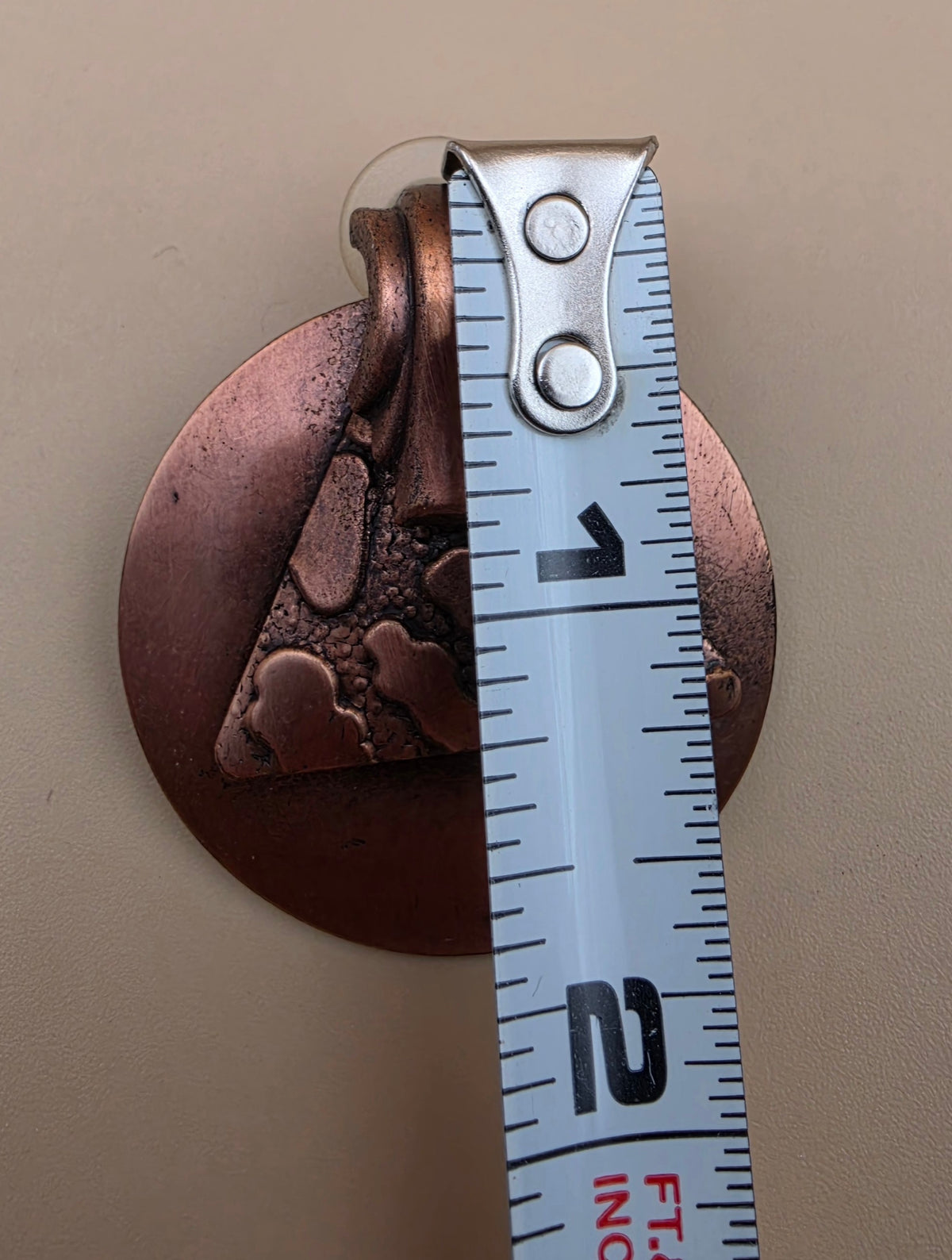 Copper Finished Round/Triangle Earrings