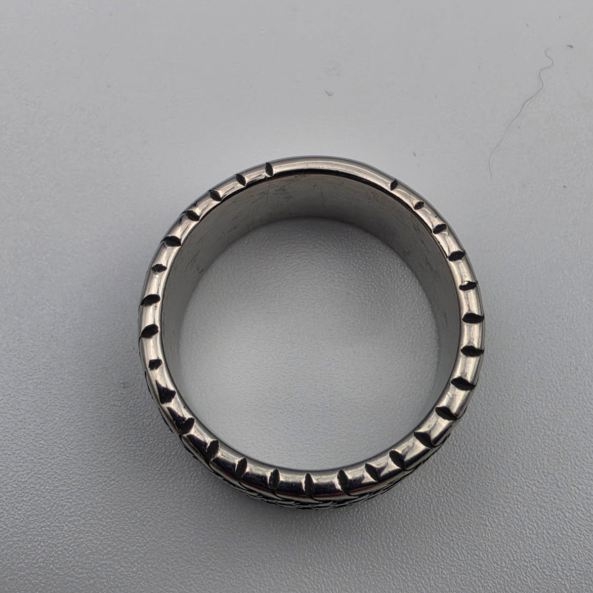 Stainless Steel Textured Band Ring Size 11.5