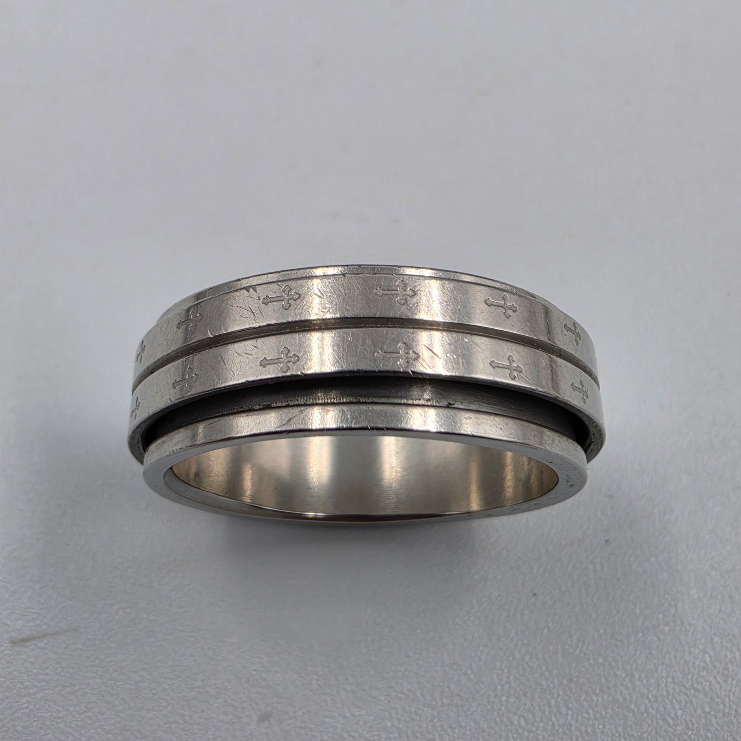 Stainless Steel Spinner Men's Ring Size 10.75