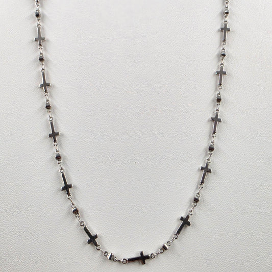 36" Stainless Steel Multi Cross Link Necklace