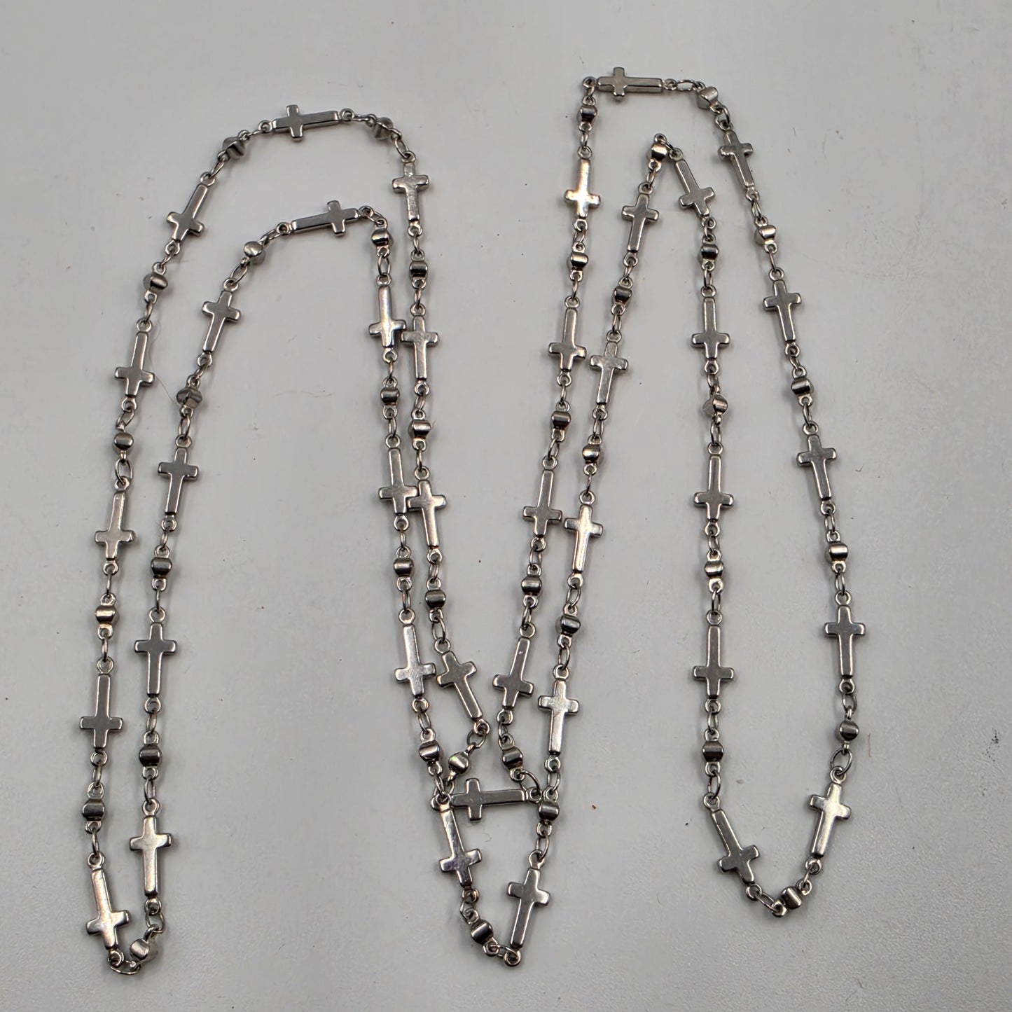 36" Stainless Steel Multi Cross Link Necklace