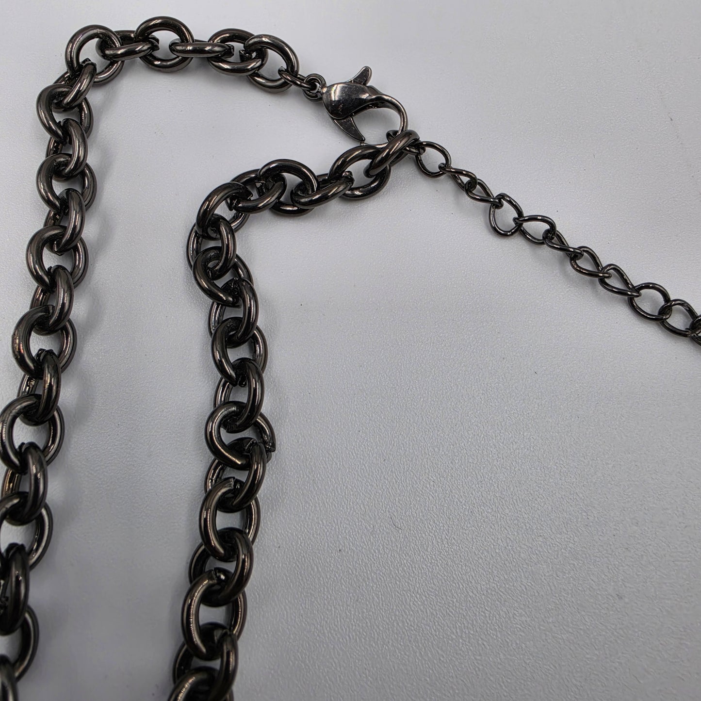 16"-19" Black Acrylic Beaded Statement Necklace