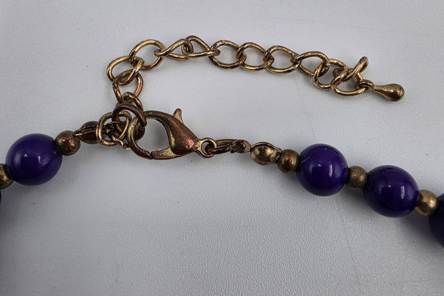 16"-19.5" Adjustable Purple Glass Cabochons/Acrylic Beads/Iridescent Faceted/Graduated Bead Multi Layer Necklace