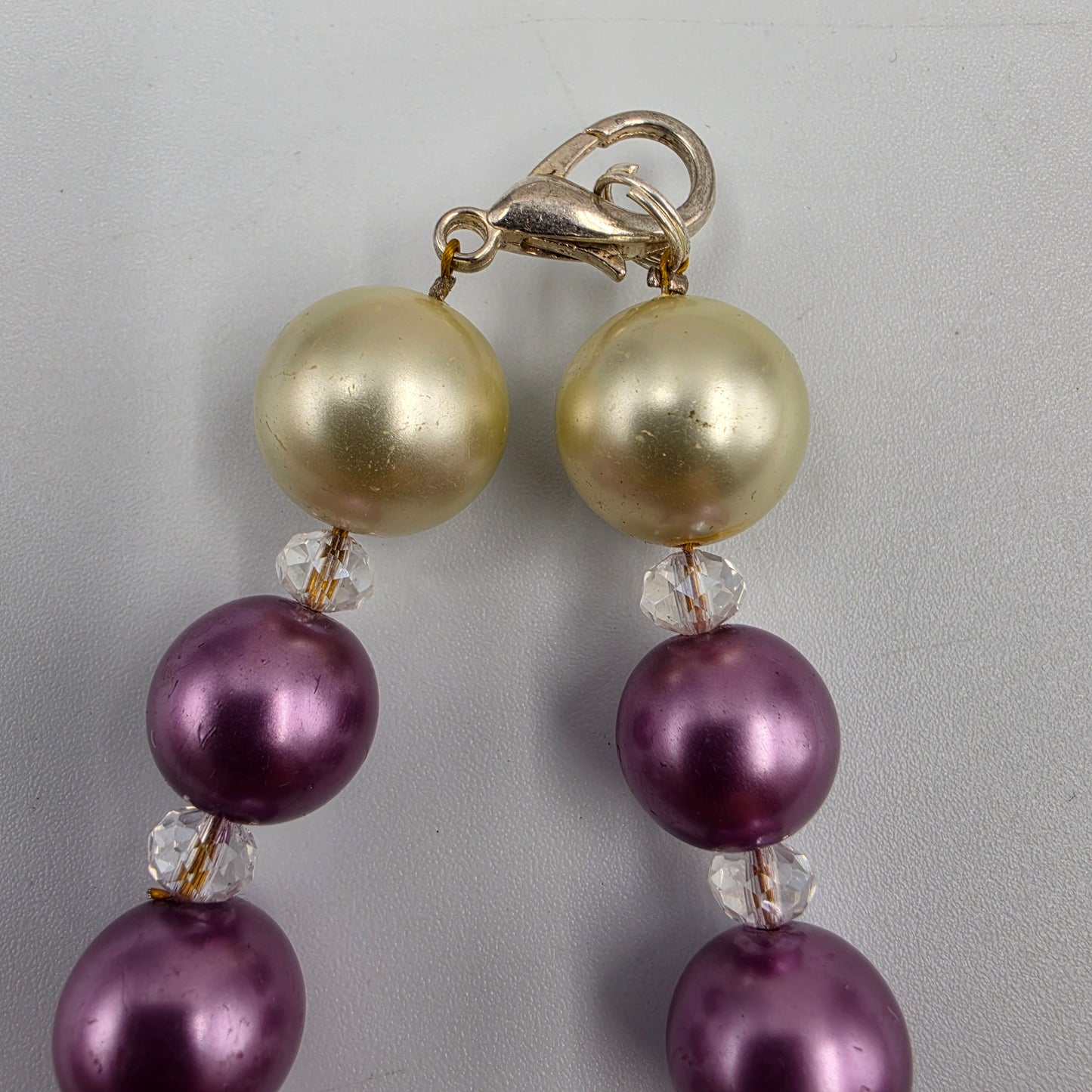 16.5" Lavender/Cream 12mm Bead Necklace