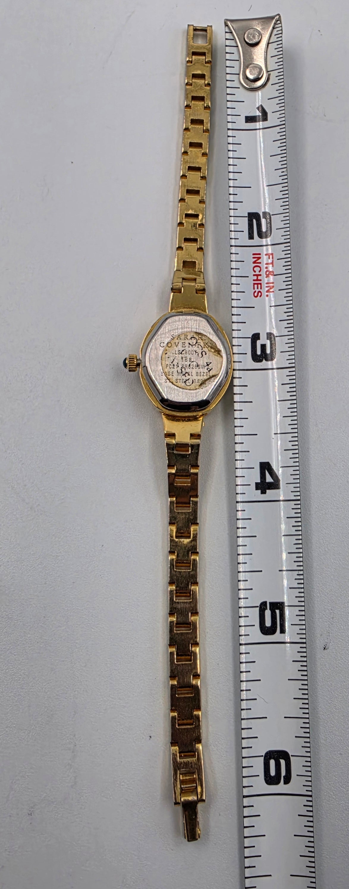 SARAH COVENTRY 1980's-90's Gold Tone Quartz Analog Vintage 6.25" Watch