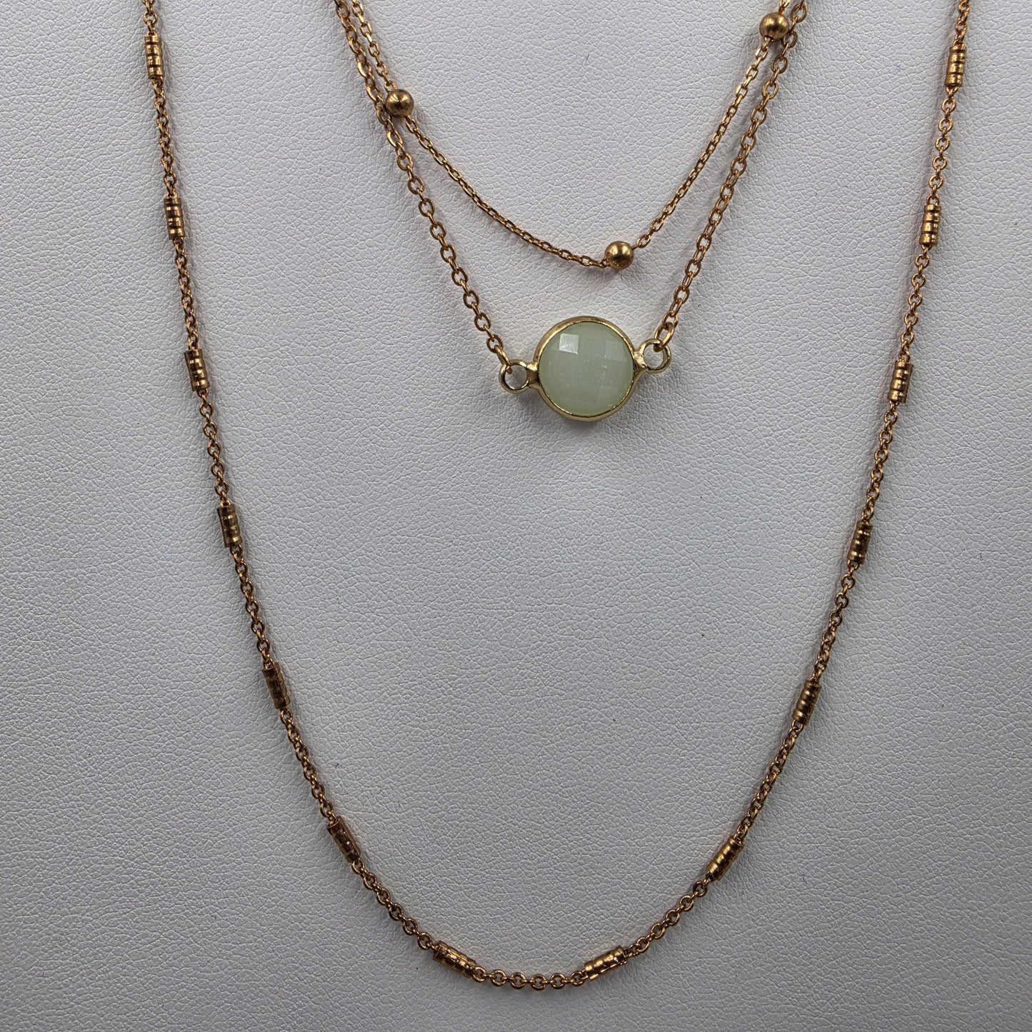 14"-17" Adjustable Green Glass Rhinestone Necklace