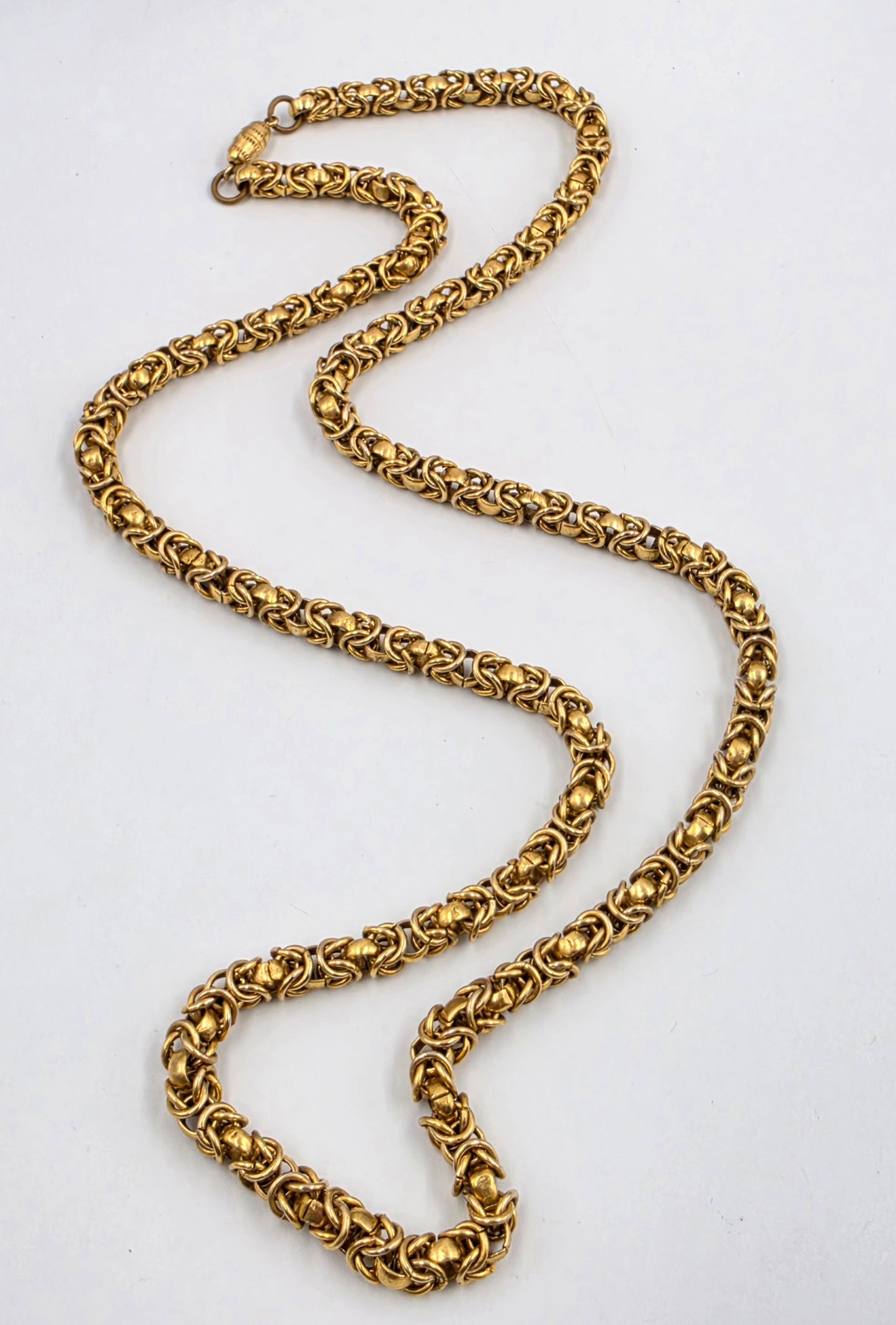 29" Gold Tone Byzantine Necklace