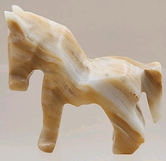 Hand Carved Mexican Marble Horse/Donkey Vintage 1.75" Figurines Lot Of 2