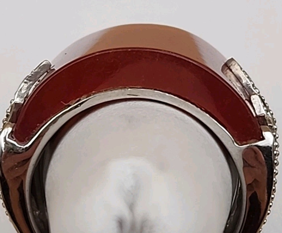 Carnelion Agate-Aqeeq/Sterling Silver Ring Size 8
