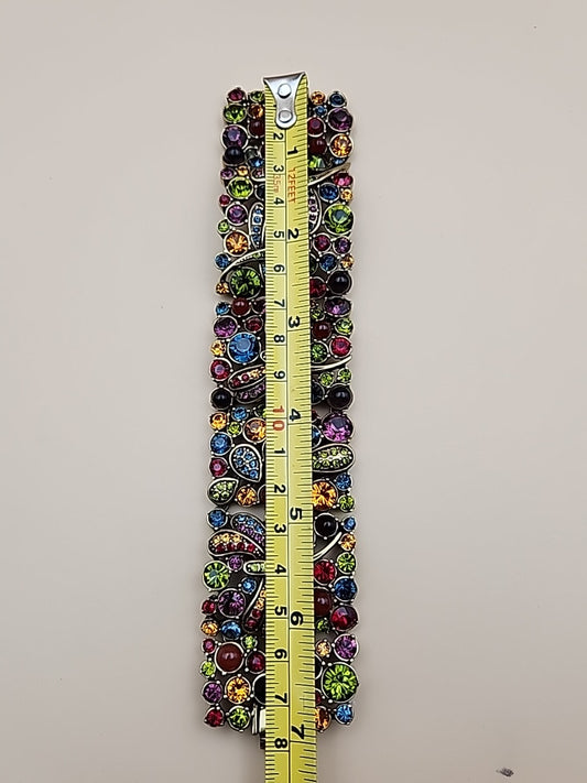 HEIDI DAUS Multi Color Faceted Swarovski Crystal/Dragonfly Panel Bracelet