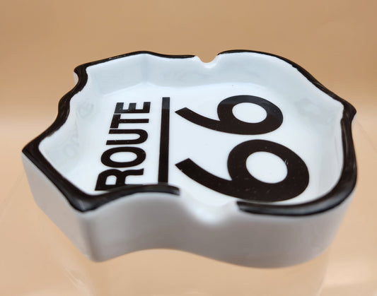 KWC Vintage Route 66 Black and White Ashtray