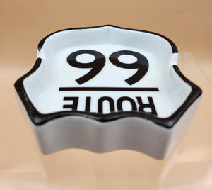 KWC Vintage Route 66 Black and White Ashtray