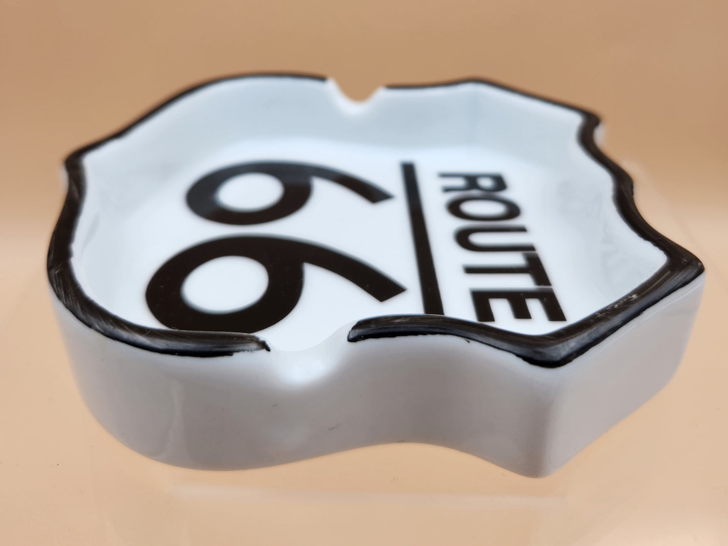 KWC Vintage Route 66 Black and White Ashtray
