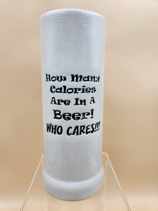 20 ounce Light Grey Ceramic Beer Stein/ How Many Calories Are In A Beer? WHO CARES