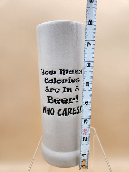 20 ounce Light Grey Ceramic Beer Stein/ How Many Calories Are In A Beer? WHO CARES