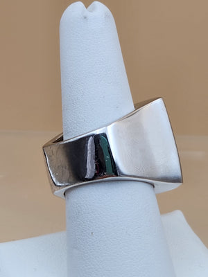 Sterling Silver Red Garnet/ Zircon Stone Spinner Ring Size 8