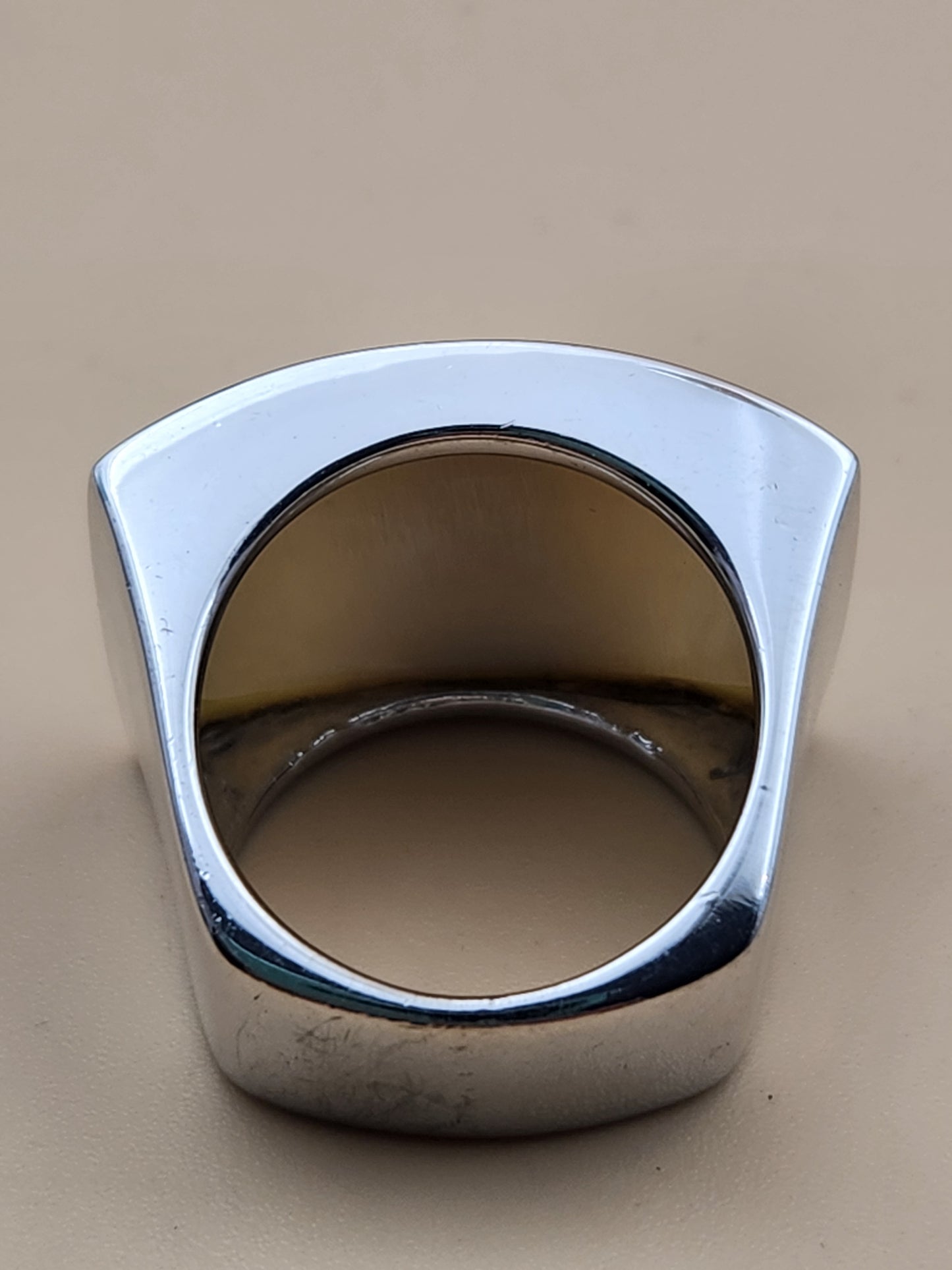 Black Mother of Pearl Nickel Free Sterling Silver Ring Size 8