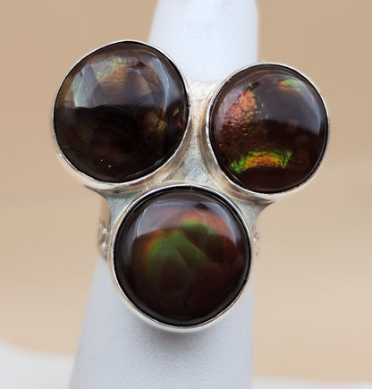 DESERT ROSE TRADING Sterling Silver Fire Agate Cabochon Ring Size 5.75