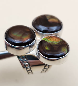 DESERT ROSE TRADING Sterling Silver Fire Agate Cabochon Ring Size 5.75
