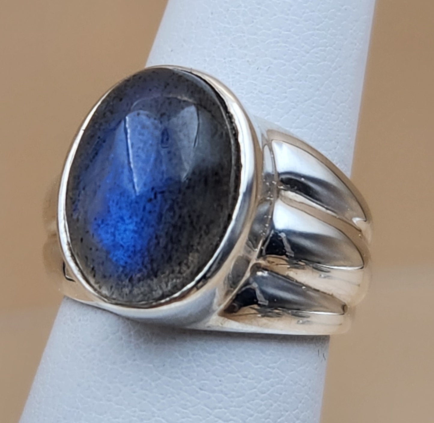 Moonstone Cabochon Sterling Silver Ring Size 5.75