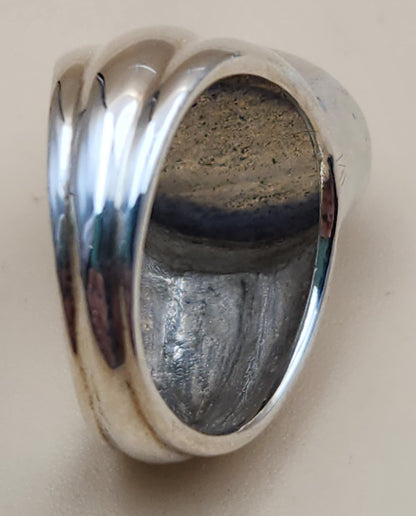 Moonstone Cabochon Sterling Silver Ring Size 5.75