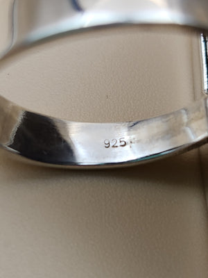 Fire Agate Sterling Silver Ring Size 9