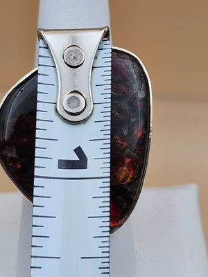 Fire Agate Sterling Silver Ring Size 9