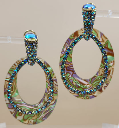 HEIDI DAUS XL Convertible Hoop/Swarovski Crystal Multi-color Earrings