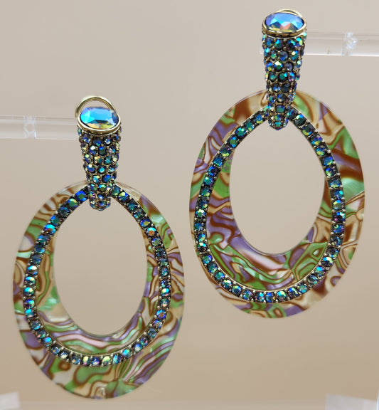 HEIDI DAUS XL Convertible Hoop/Swarovski Crystal Multi-color Earrings