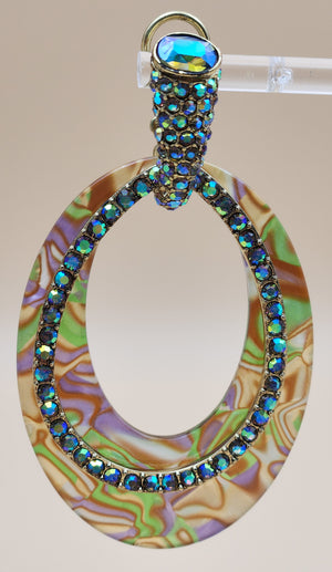 HEIDI DAUS XL Convertible Hoop/Swarovski Crystal Multi-color Earrings