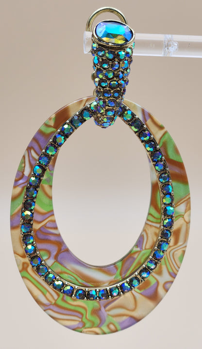 HEIDI DAUS XL Convertible Hoop/Swarovski Crystal Multi-color Earrings