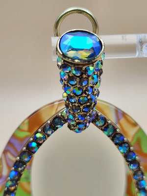 HEIDI DAUS XL Convertible Hoop/Swarovski Crystal Multi-color Earrings