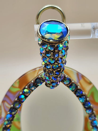 HEIDI DAUS XL Convertible Hoop/Swarovski Crystal Multi-color Earrings