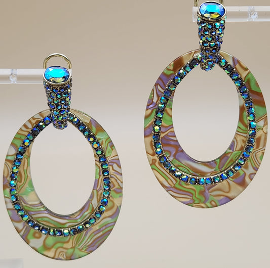 HEIDI DAUS XL Convertible Hoop/Swarovski Crystal Multi-color Earrings