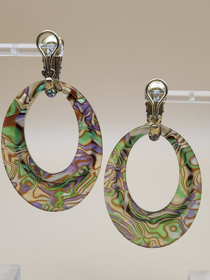 HEIDI DAUS XL Convertible Hoop/Swarovski Crystal Multi-color Earrings