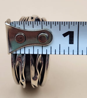 Sterling Silver Hand Crafted Mexico Textured Hoop Earrings
