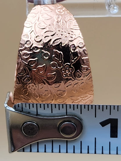 Embossed Copper Hoop Earrings