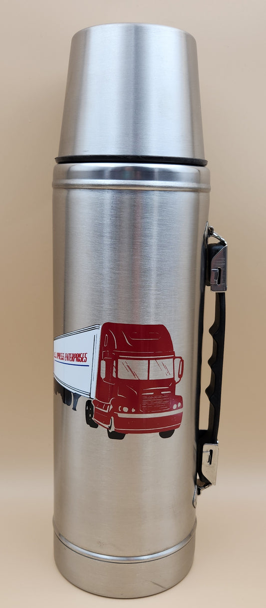 HAMP/U.S. EXPRESS ENTERPRISES TRUCKING Stainless Steel Vacuum Bottle/Hot & Cold Thermos Open Box