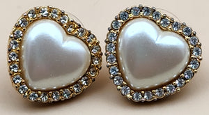 MARVELLA Gold Tone/Clear Rhinestone Vintage 1970's Stud Earrings