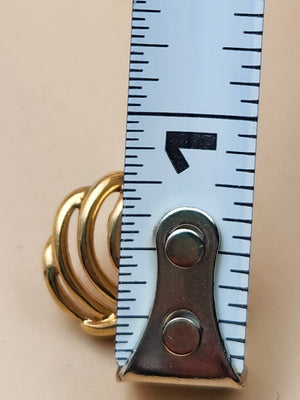 MONET Gold Tone Swirl Ribbed Vintage 80's Stud Earrings