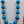 MACY'S Chunky Blue/ Turquoise Striped/Silver Tone Faceted/Adjustable/ Beaded 22