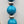 MACY'S Chunky Blue/ Turquoise Striped/Silver Tone Faceted/Adjustable/ Beaded 22