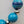 MACY'S Chunky Blue/ Turquoise Striped/Silver Tone Faceted/Adjustable/ Beaded 22