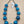 MACY'S Chunky Blue/ Turquoise Striped/Silver Tone Faceted/Adjustable/ Beaded 22