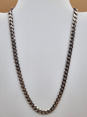 AGI Italian Sterling Silver 18" Cuban/Curb Link 31 gram Necklace